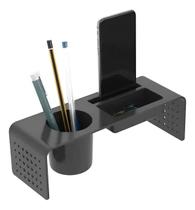 Organizador PRETO De Mesa MAXCRIL Lápis Papel Clip -10170036 Organizador PRETO De Mesa MAXCRIL Lápis Papel Clip -10170036