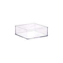 Organizador Quadrado enCaixa em Poliestireno Transparente 14,6x14,6x5,45cm - Plasutil