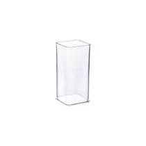 Organizador Quadrado enCaixa em Poliestireno Transparente 7,3x7,3x15,7cm - Plasutil