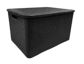 Organizador rattan 20l preto - ARQPLAST