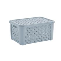 Organizador Rattan 37 Litros C/Tampa 51X35X21Cm Verde