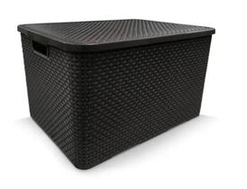 Organizador rattan 40l preto - ARQPLAST