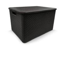 Organizador rattan 7l preto - ARQPLAST