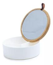 Organizador Redondo 3 Divisórias Tampa Bambu