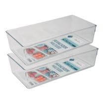 Organizador Retangular Grande P/ Geladeira Alimentos 2 Unidades