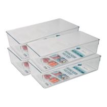 Organizador Retangular Grande P/ Geladeira Alimentos 4 Unidades