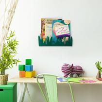 Organizador Revisteiro de Parede Infantil Verde Grama