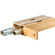 Organizador Rolos Gaveta Ou Parede Filme E Alumínio De Bambu