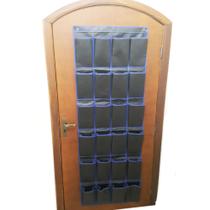 Organizador Sapateira de Porta ou Parede 24 Divisória Modelo Grande 183cm Ganchos Encaixe Cor: Preta - Marineide