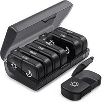 Organizador Semanal De Comprimidos Preto 2x Diário 7 Dias AM PM Estojo Protetor De Comprimidos Com Organizador Semanal De Comprimidos Preto 2x Diário 7 Dias AM PM Estojo Protetor De Comprimidos Com