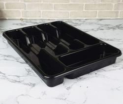 Organizador Separador Divisor talheres Porta Facas Garfo Colher Gaveta Cozinha Preto - AMZ