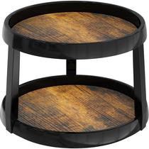 Organizador Simple Houseware Lazy Susan, 2 camadas, 25 cm, marrom rústico