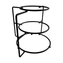 Organizador Suporte De Pratos Luxo Preto Black 3 Andares 194 Organizador Suporte De Pratos Luxo Preto Black 3 Andares 194
