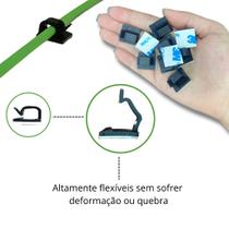 Organizador Suporte Fixador fios e cabos Clipe adesivo Premium