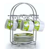 Organizador Suporte Para 6Xicaras Pires Café Cozinha Premium