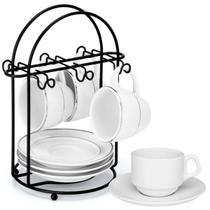 Organizador Suporte Para 6Xicaras Pires Café Cozinha Premium