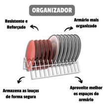 Organizador Suporte para Pratos Armário Vertical até 12 Pratos Organizador Suporte para Pratos Armário Vertical até 12 Pratos