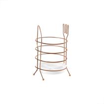 Organizador Suporte Porta Talheres Garfo Faca Rose Gold