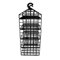 Organizador Suspenso Dobrável Roupas Toalhas Espaçoso Armário de 5 Níveis - Preto