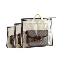 Organizador Suspenso Transparente Multiuso Para Guarda-Roupa, Bolsa De Armazenamento Em Couro 1/3PCS