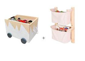 Organizador Toy Box + Guarda Brinquedos E Livros De Parede