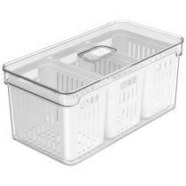 Organizador Triplo 5L para Geladeira Acrílico para Alimentos