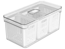 Organizador Triplo 5L para Geladeira Acrílico para Alimentos