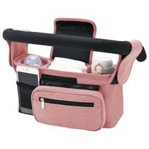 Organizador Universal para Cochecito Koskids con Porta Vasos Aislado Rosa