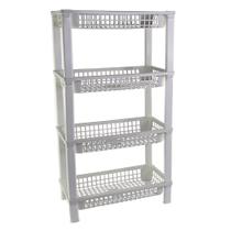 Organizador Vertical Branco Com 04 Andares Fruteira Multiuso