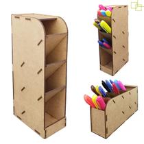 Organizador Vertical Compacto para Mesa e Escritório em MDF 4 Divisões