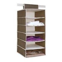 Organizador vertical de guarda roupas closet armario com 6 prateleiras dobravel portatil - KANGUR