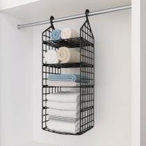 Organizador Vertical Suspenso 5 Níveis Preto Desmontável Compacto Organizador Vertical Suspenso 5 Níveis Preto Desmontável Compacto