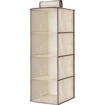 Organizador Vertical Suspenso Dobrável TNT Com 4 Prateleiras Multiuso Tipo Cabide Armário Closet Guarda Roupa Sapatos