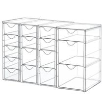 Organizador Vtopmart de acrílico transparente com 16 gavetas, kit com 4 unidades Organizador Vtopmart de acrílico transparente com 16 gavetas, kit com 4 unidades