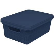 Organizadora de Armário Juta Decorativo Multiuso 5 Lts Azul Organizadora de Armário Juta Decorativo Multiuso 5 Lts Azul