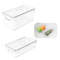 Organizadores Clear Com Tampa - Kit 2 Unidades Multiuso