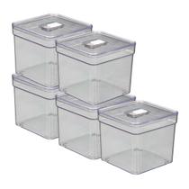 Organizadores Com Tampa Resistente Quadrado De Geladeira - 5 UN Organizadores Com Tampa Resistente Quadrado De Geladeira - 5 UN