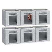 Organizadores de armário de linho Storage Cube Bins Homsorout, pacote com 6