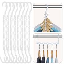Organizadores de armário HOUSE DAY Magic Hangers, pacote com 8 brancos Organizadores de armário HOUSE DAY Magic Hangers, pacote com 8 brancos