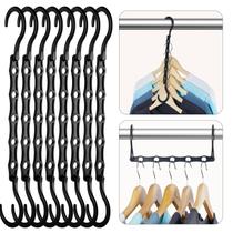 Organizadores de armário HOUSE DAY Magic Hangers, pacote com 8, pretos Organizadores de armário HOUSE DAY Magic Hangers, pacote com 8, pretos