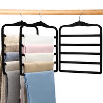 Organizadores de armário JUUBAOOPN, pacote com 3 cabides de veludo para calças Organizadores de armário JUUBAOOPN, pacote com 3 cabides de veludo para calças
