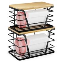 Organizadores de cozinha para lavanderia de armazenamento TIDIIABODE, pacote com 2 unidades, pretos