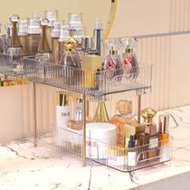 Organizadores de cuidados com a pele colorsmoon de 2 camadas Vanity Ivory White