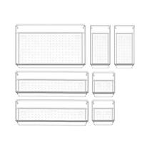 Organizadores de Gaveta de Plástico Transparente para Maquiagem, Jóias e Gadgets - 7/14 Peças