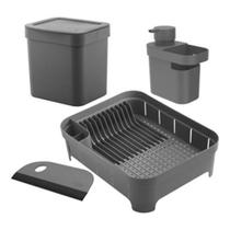 Organizadores De Pia Lixeira Escorredor De Pratos Rodo Kit