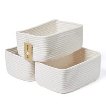Organizadores de Prateleira MiniArk - Kit com 3 Cestos de Armazenamento Brancos