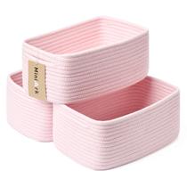 Organizadores de Prateleira MiniArk - Kit com 3 Cestos Rosa Claro