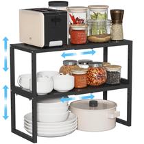 Organizadores Expansíveis para Prateleiras de Armário de Cozinha, 2 Unidades, Estantes Metálicas Resistentes e Empilháveis, Prateleiras Ajustáveis para Armazenamento na Cozinha, Comprimento: 52 cm Organizadores Expansíveis para Prateleiras de Armário de Cozinha, 2 Unidades, Estantes Metálicas Resistentes e Empilháveis, Prateleiras Ajustáveis para Armazenamento na Cozinha, Comprimento: 52 cm