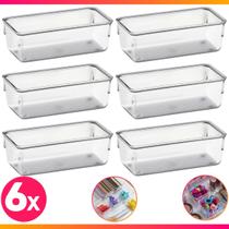 Organizadores Kit 6 Multiuso Modular Gavetas Acrílico Pequeno Cristal