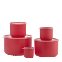 Organizadores Multiúso Cilíndrico 5 pçs - VERMELHO MAÇÃ DO AMOR